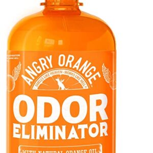 ANGRY ORANGE Pet Odor Eliminator for Strong Odor - Citrus Deodorizer for Strong Dog or Cat Pee Smells on Carpet, Furniture & Indoor Outdoor Floors - 24 Fluid Ounces - Puppy Supplies